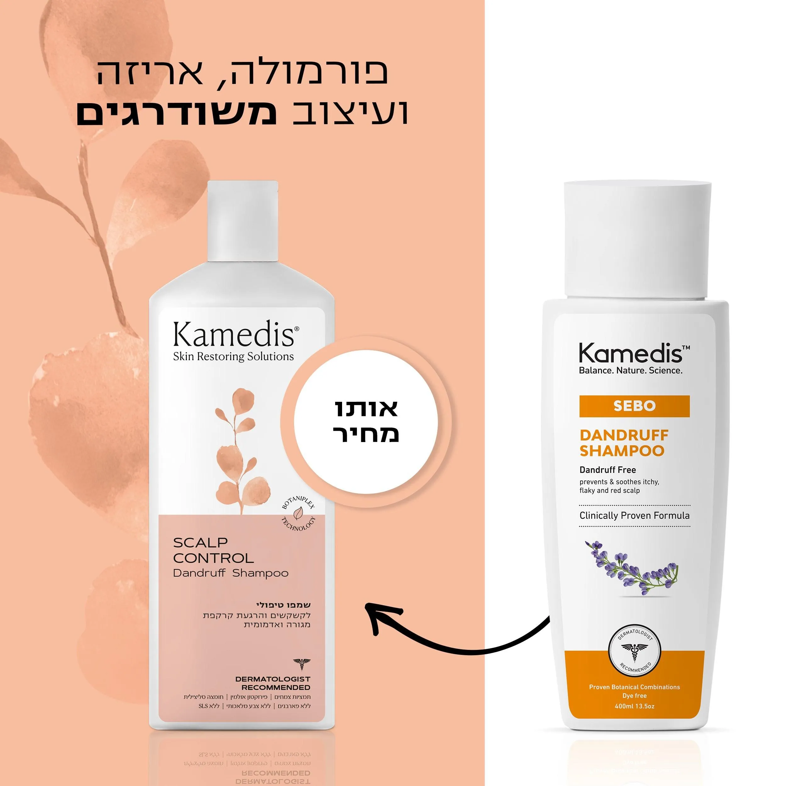 שמפו טיפולי נגד קשקשים - 3 יחידות | SCALP CONTROL