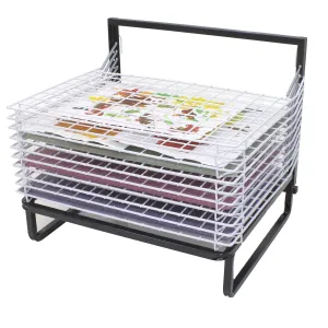 10-Shelf Spring-Loaded Freestanding Drying Rack