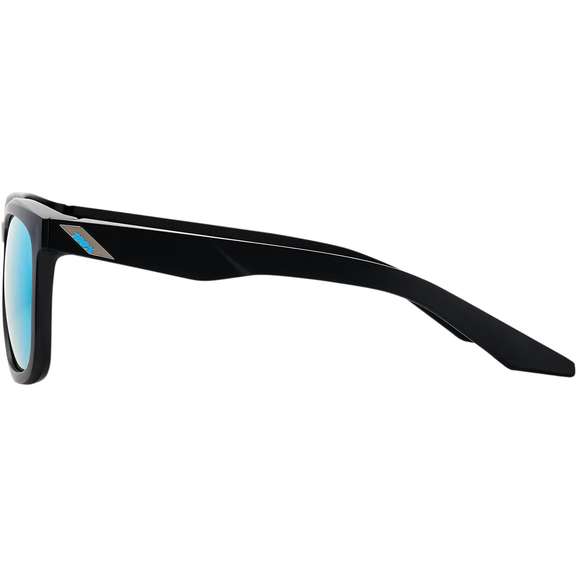 100% Hudson Sunglasses - Black - Blue Mirror 61028-019-75