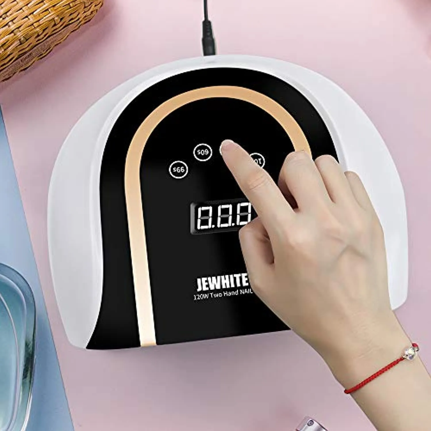 120W UV LED Nail Lamp, Faster Nail Dryer for Gel Polish with 4 Timer Setting, Professional Gel Nail UV Light for Two Hand Curing Lamp with 54 Pcs Light Bead Auto Sensor Nail Machine