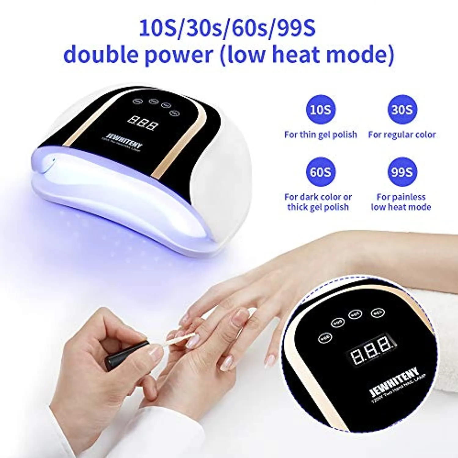 120W UV LED Nail Lamp, Faster Nail Dryer for Gel Polish with 4 Timer Setting, Professional Gel Nail UV Light for Two Hand Curing Lamp with 54 Pcs Light Bead Auto Sensor Nail Machine