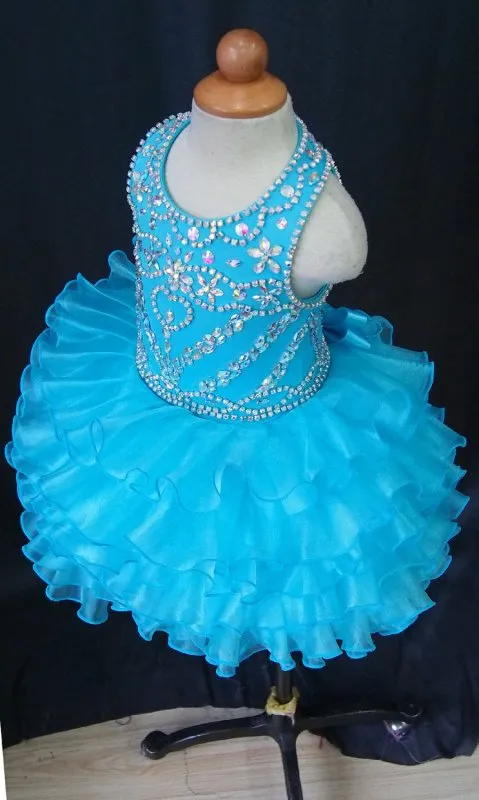 16 color ---Infant/toddler/baby/children/kids Girl's Glitz Pageant Dress/clothing 1~4T G047-2