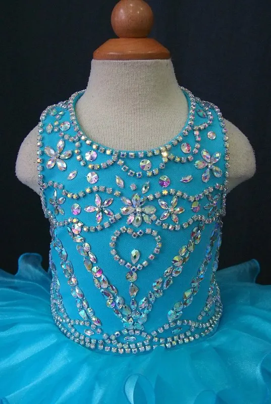 16 color ---Infant/toddler/baby/children/kids Girl's Glitz Pageant Dress/clothing 1~4T G047-2