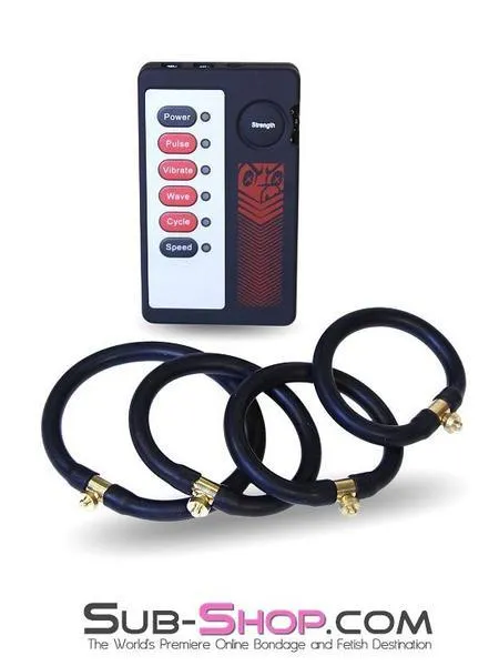 1850M      Electro-Stim Cock Rings with Controller Set