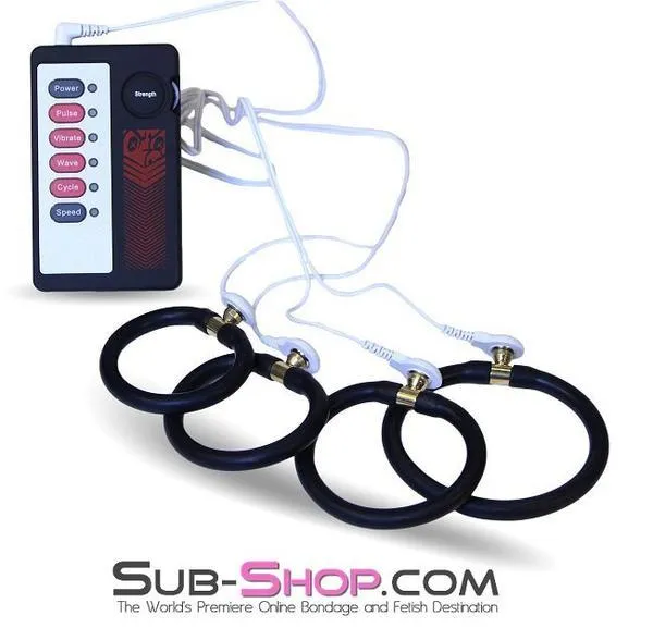 1850M      Electro-Stim Cock Rings with Controller Set
