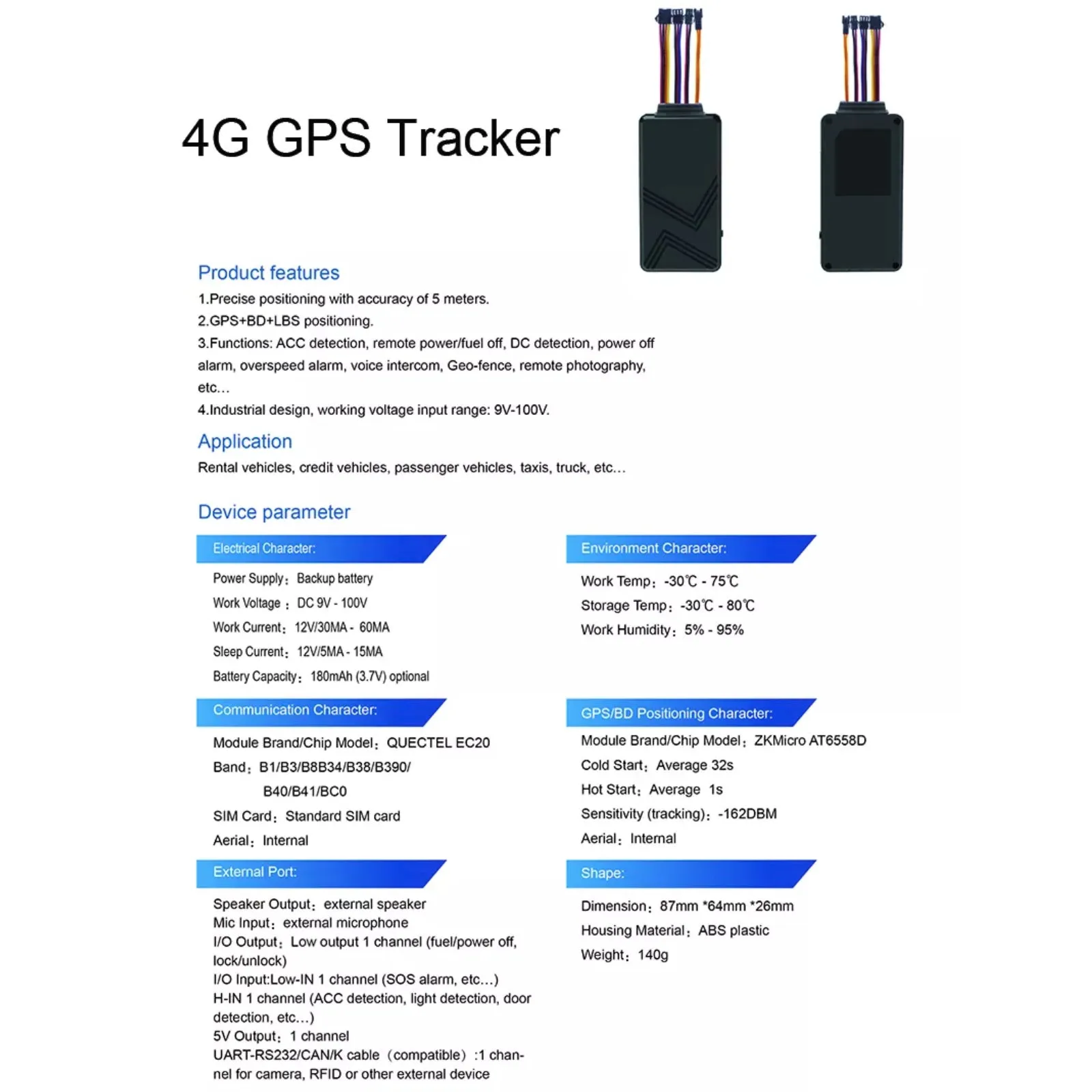 4G GPS Car Tracker Engine Cut Off Real Time Live Tracking SOS Alert Notifications
