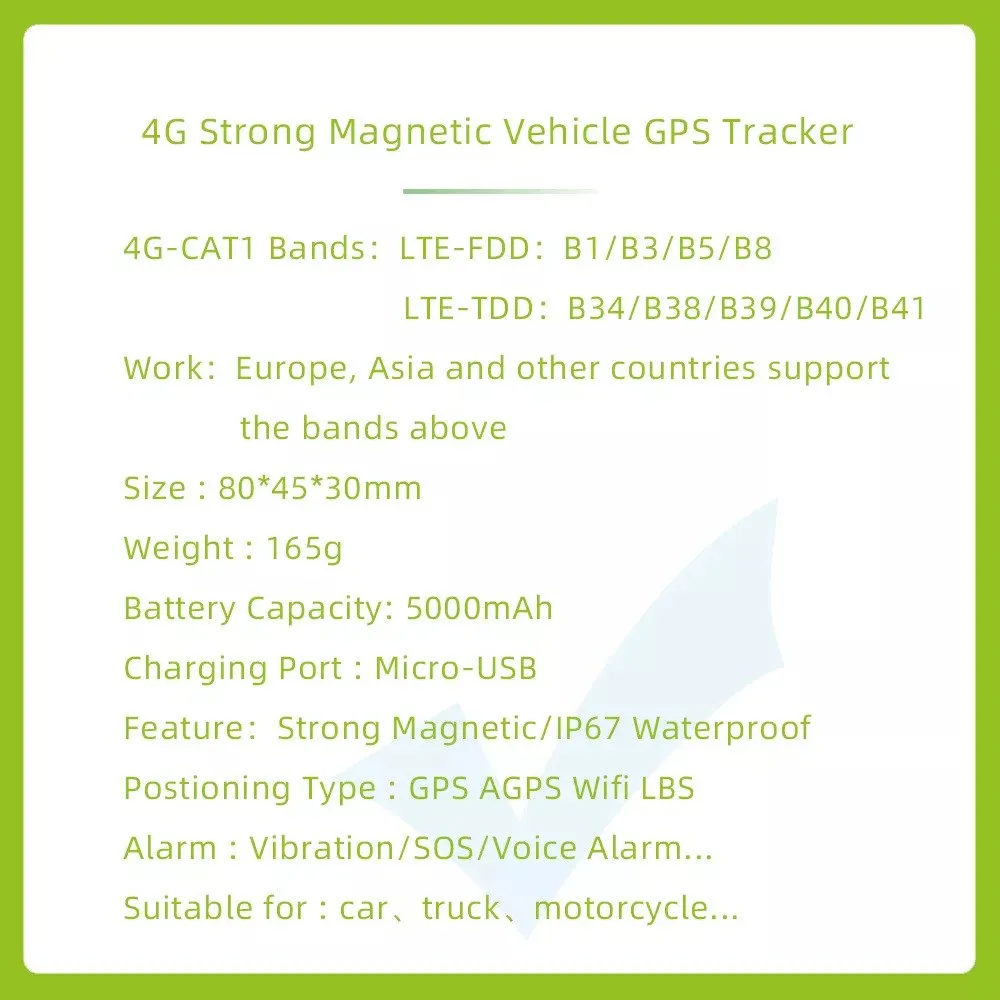 4G GPS Car Tracker Magnetic Waterproof 6 Month Battery Free Smartphone App & UK Sim