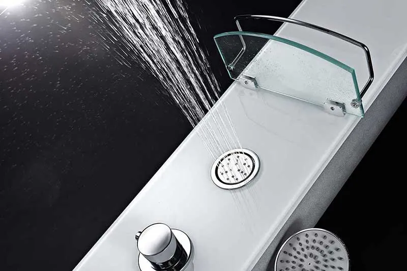 Anzzi SAVANNAH Series 60 in. Full Body Shower Panel System with Heavy Rain Shower and Spray Wand in White