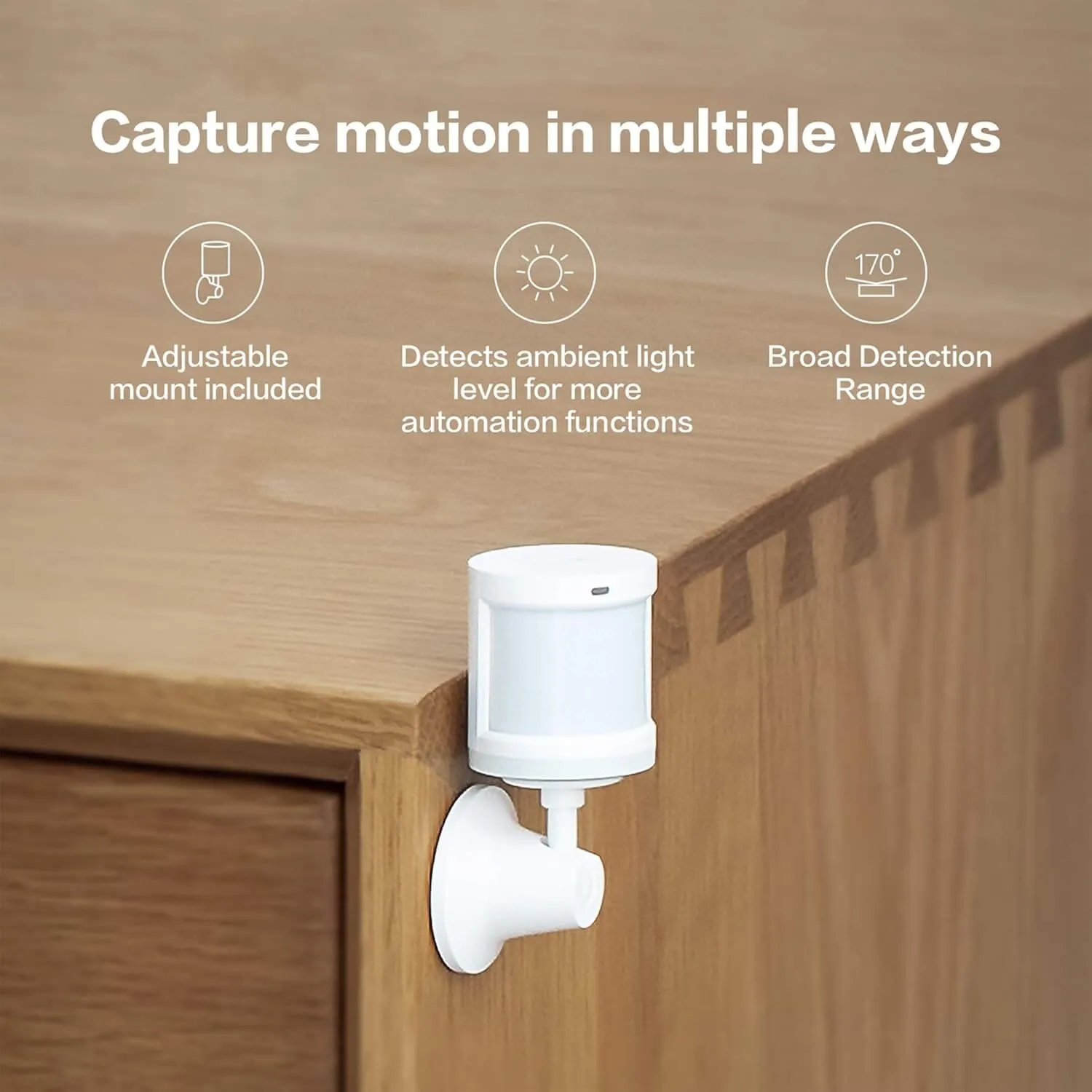 Aqara Motion Sensor Zigbee Connection for Alarm System and Smart Home Automation Broad Detection Range