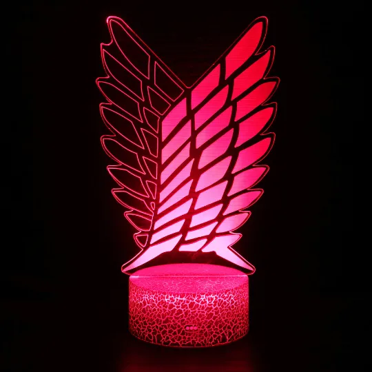 Attack on Titan Scout Logo 3D Anime Touch Sensor 7 Colour mode LED Light / Lamp