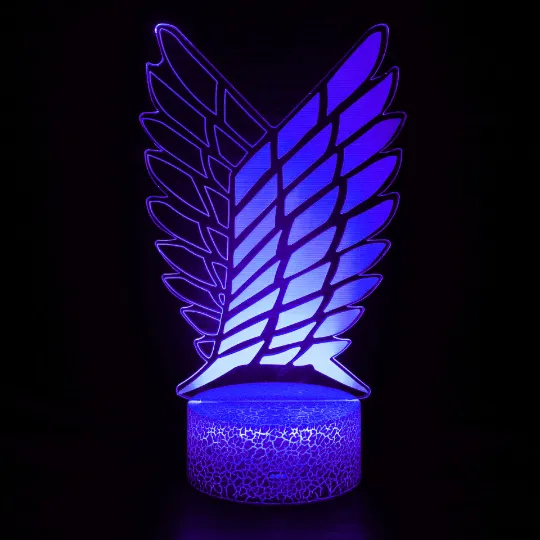 Attack on Titan Scout Logo 3D Anime Touch Sensor 7 Colour mode LED Light / Lamp
