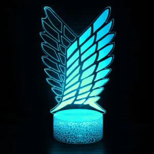Attack on Titan Scout Logo 3D Anime Touch Sensor 7 Colour mode LED Light / Lamp