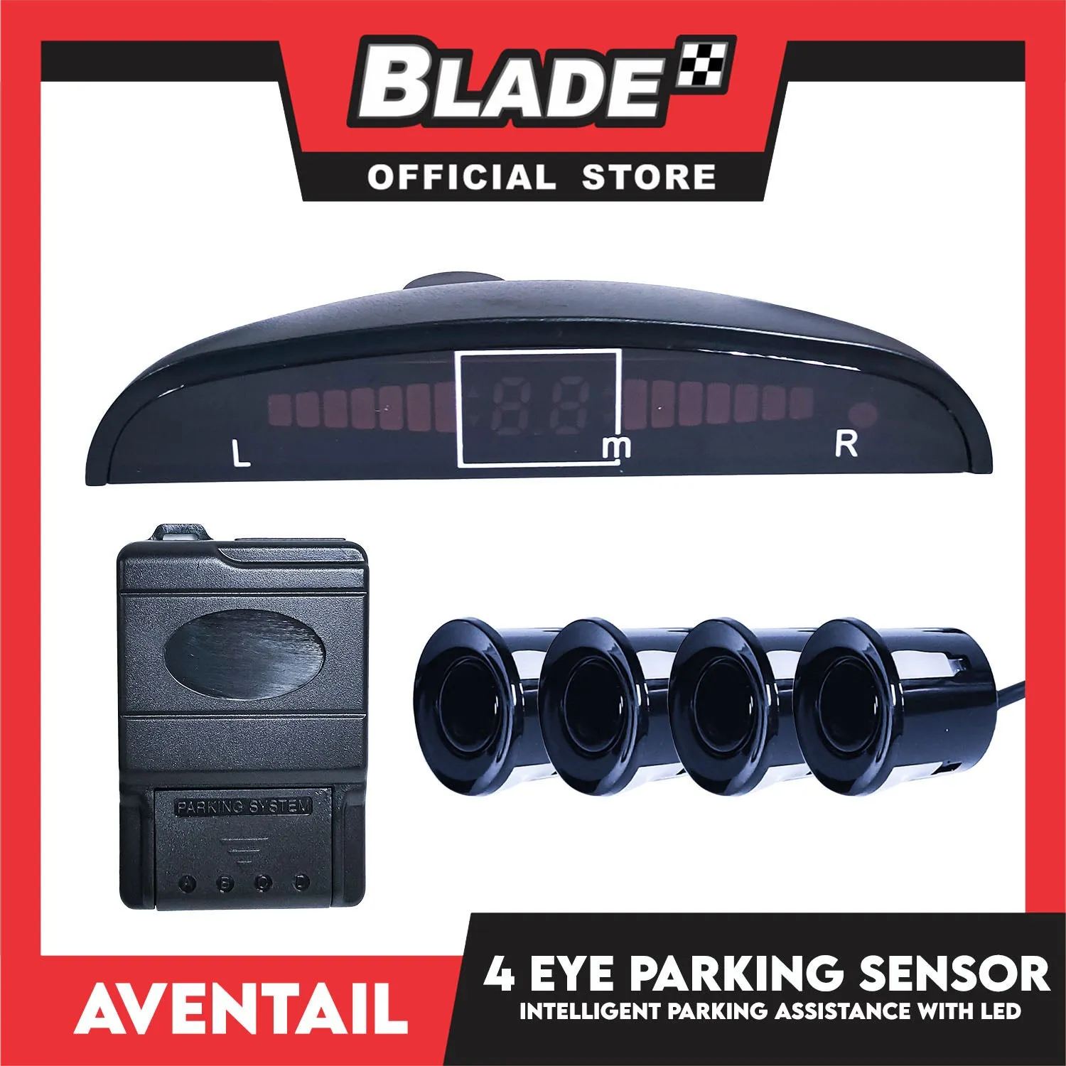Aventail Parking Sensor Intelligent Parking Assistance 4 Eye Parking Sensor With Led, Driver Friendly, Easy Installation, High Quality Ultrasonic Sensor
