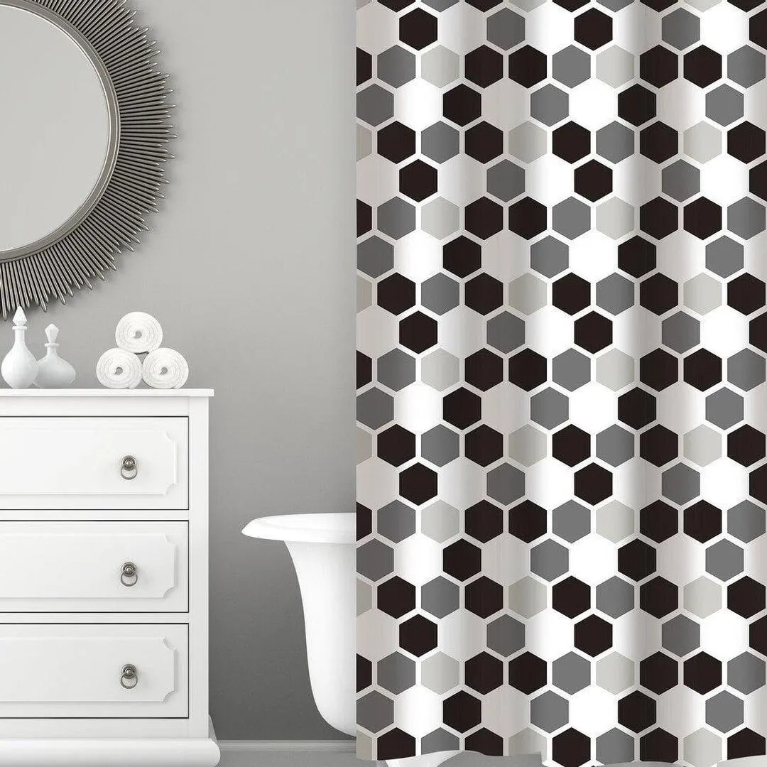 Bath Bliss Shower Curtain Honey Comb Design