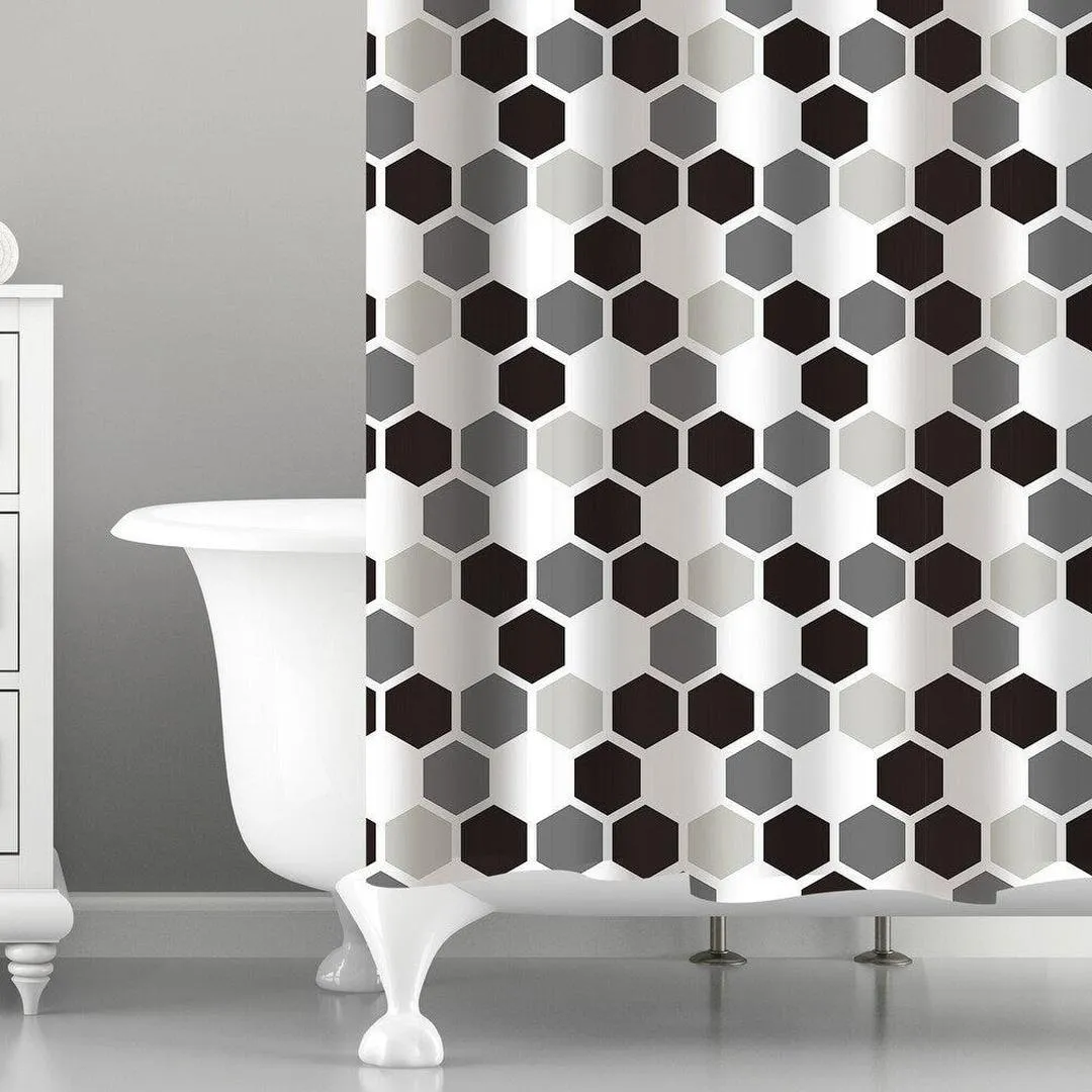 Bath Bliss Shower Curtain Honey Comb Design