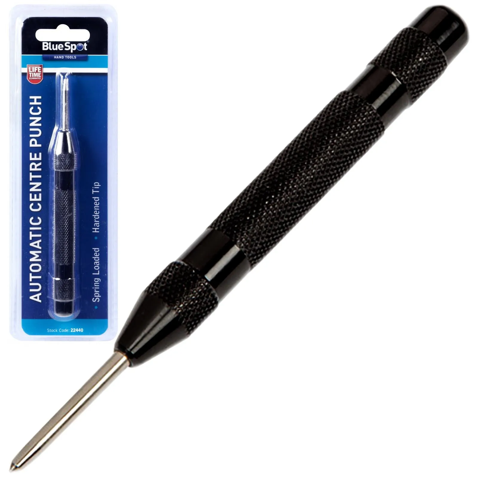 BlueSpot Automatic Centre Punch Spring Loaded Hardened Tip