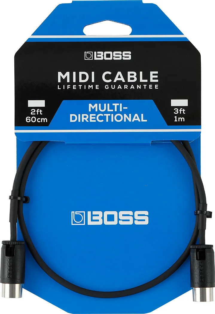 Boss BMIDI-PB3 Pedalboard MIDI Cable 3ft Multi-Directional