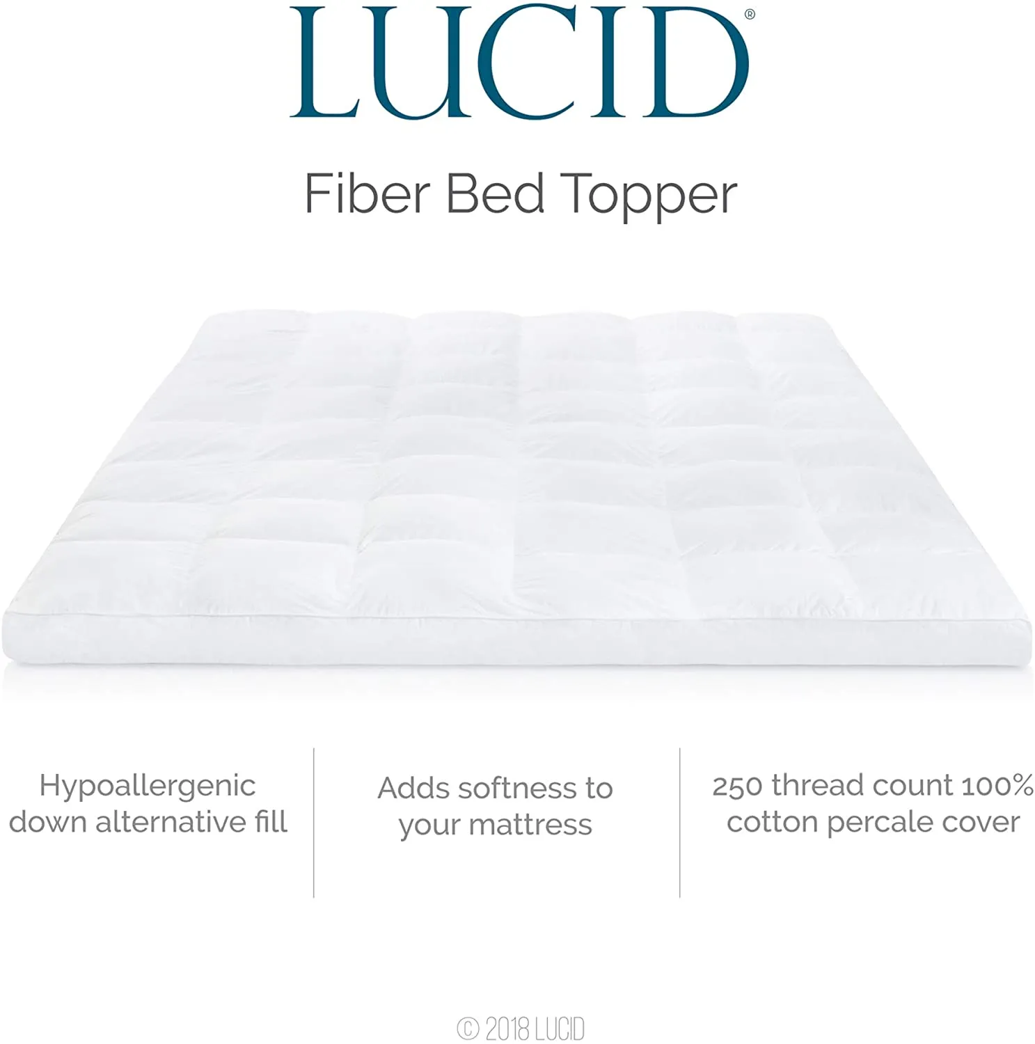 Brand new LUCID 3 Inch Ventilated Memory Foam Mattress Topper, QUEEN! Retails $257 W/Tax!