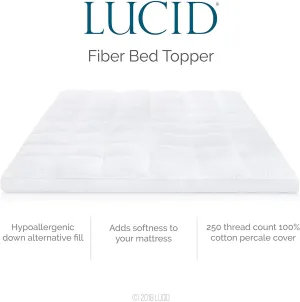 Brand new LUCID 3 Inch Ventilated Memory Foam Mattress Topper, QUEEN! Retails $257 W/Tax!