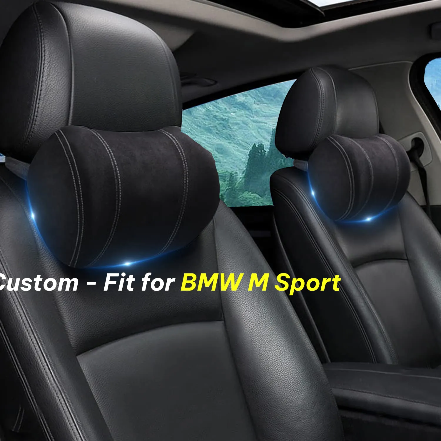 Car Headrest (2 PCS), Custom-Fit For Car, Update Version Premium Memory Foam Car Neck Pillow WAKO227