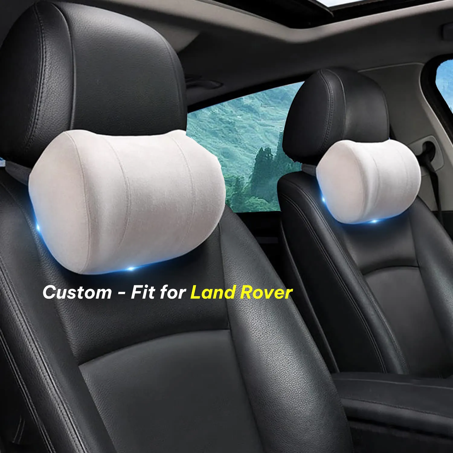 Car Headrest (2 PCS), Custom-Fit For Car, Update Version Premium Memory Foam Car Neck Pillow WALR227