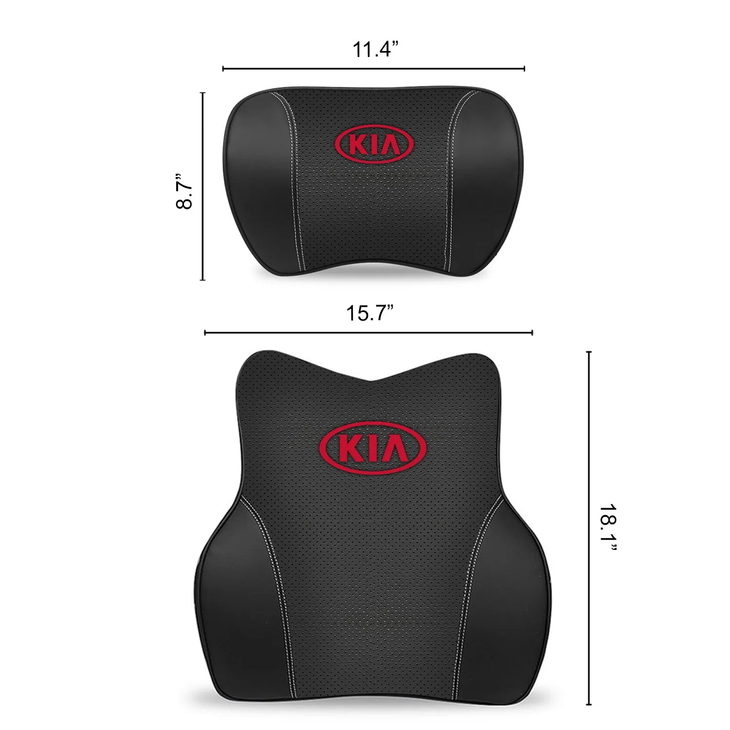 Car Headrest Neck Pillow and Lumbar Support Back Cushion Kit, Custom Fit For Your Cars, Memory Foam Erognomic, Car Accessories UE13992