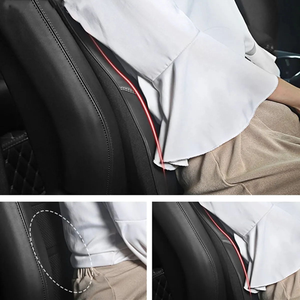 Car Headrest Neck Pillow and Lumbar Support Back Cushion Kit, Custom Fit For Your Cars, Memory Foam Erognomic, Car Accessories UE13992