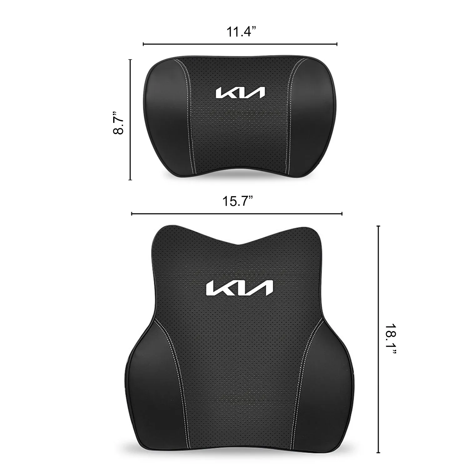 Car Headrest Neck Pillow and Lumbar Support Back Cushion Kit, Custom Fit For Your Cars, Memory Foam Erognomic, Car Accessories UE13992