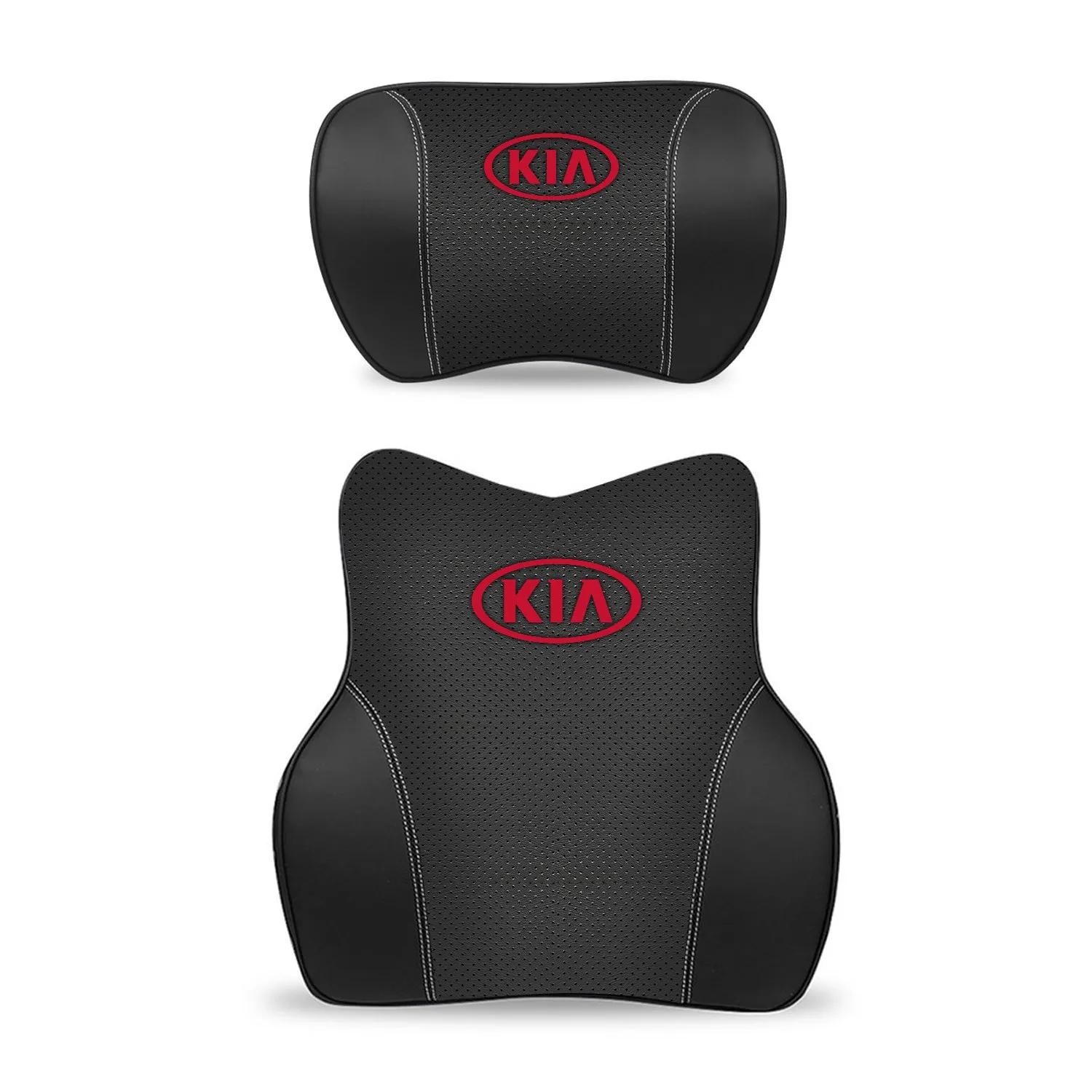 Car Headrest Neck Pillow and Lumbar Support Back Cushion Kit, Custom Fit For Your Cars, Memory Foam Erognomic, Car Accessories UE13992