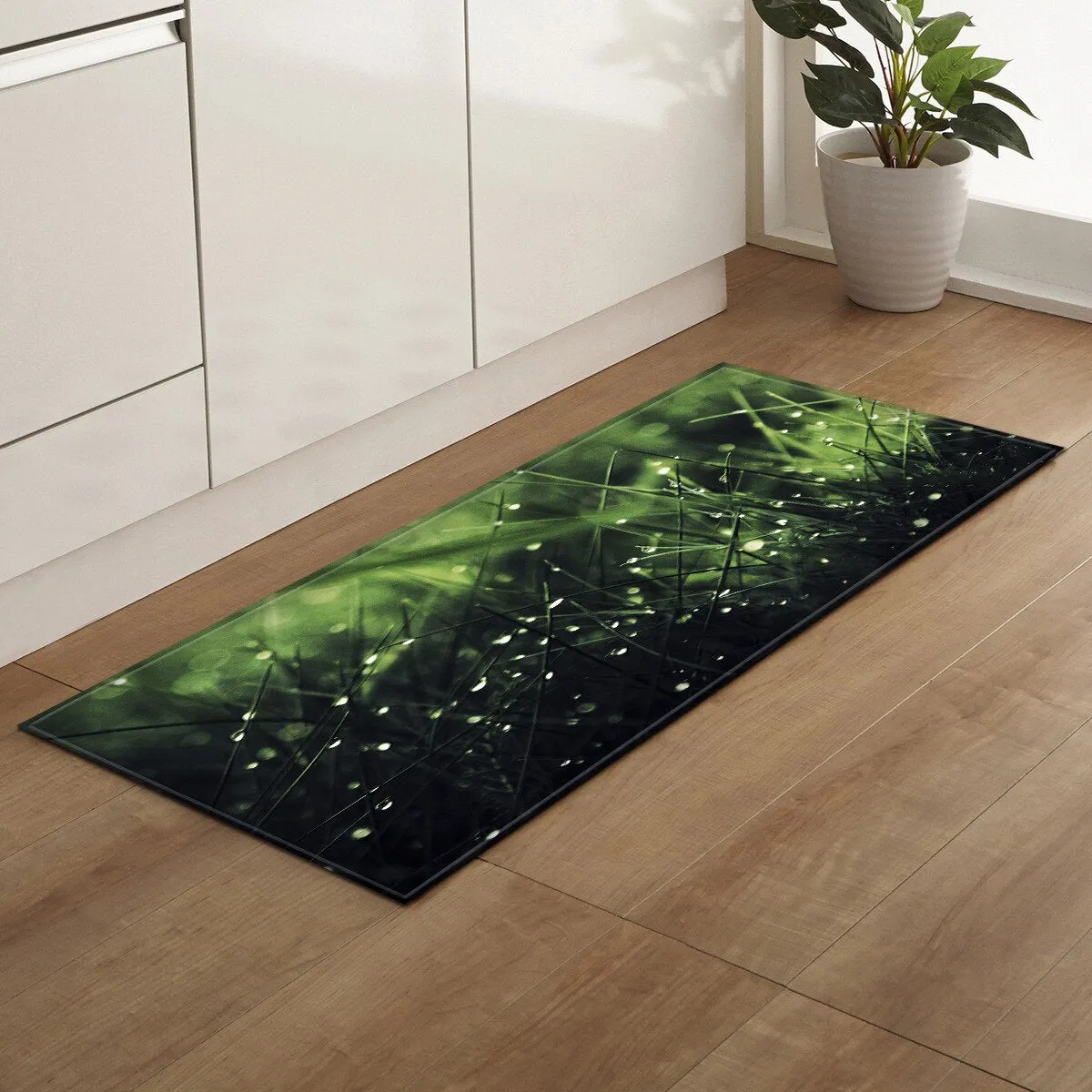 CarpetnRug Kitchen Doormat 3D Green Grass Bamboo Print Floor Mat Hallway Living Room Balcony Bath Mat Non Slip Area Rugs Bathroom  Carpet