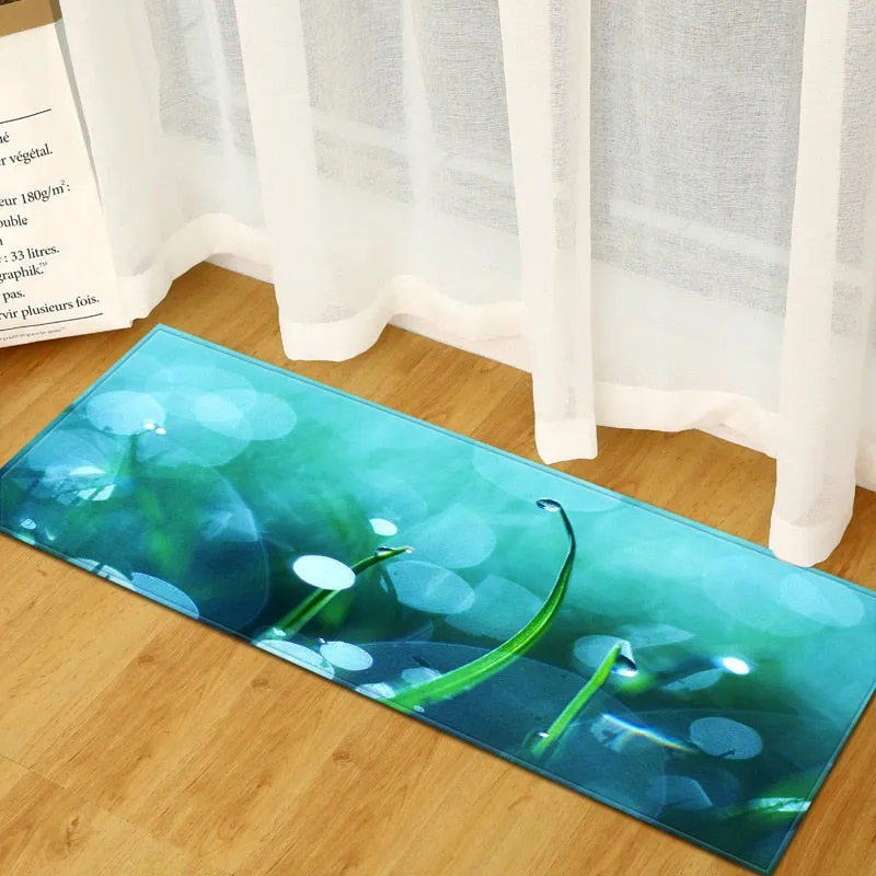 CarpetnRug Kitchen Doormat 3D Green Grass Bamboo Print Floor Mat Hallway Living Room Balcony Bath Mat Non Slip Area Rugs Bathroom  Carpet