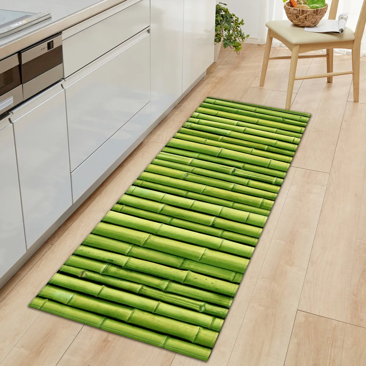 CarpetnRug Kitchen Doormat 3D Green Grass Bamboo Print Floor Mat Hallway Living Room Balcony Bath Mat Non Slip Area Rugs Bathroom  Carpet