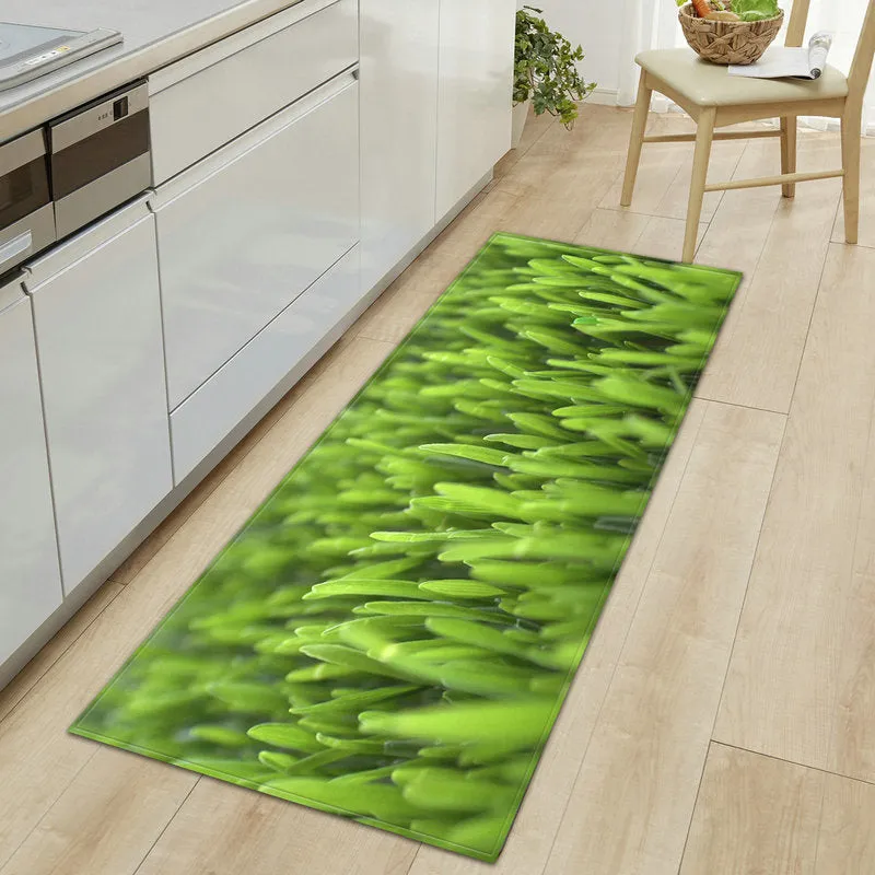 CarpetnRug Kitchen Doormat 3D Green Grass Bamboo Print Floor Mat Hallway Living Room Balcony Bath Mat Non Slip Area Rugs Bathroom  Carpet