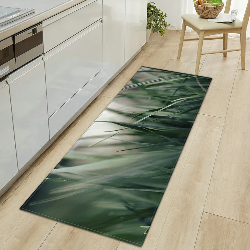 CarpetnRug Kitchen Doormat 3D Green Grass Bamboo Print Floor Mat Hallway Living Room Balcony Bath Mat Non Slip Area Rugs Bathroom  Carpet