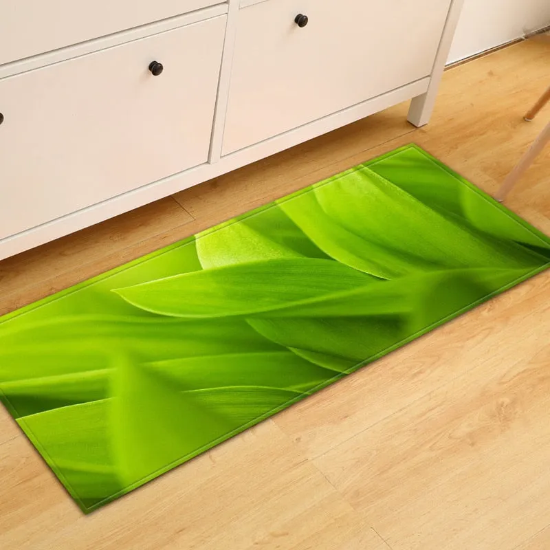 CarpetnRug Kitchen Doormat 3D Green Grass Bamboo Print Floor Mat Hallway Living Room Balcony Bath Mat Non Slip Area Rugs Bathroom  Carpet