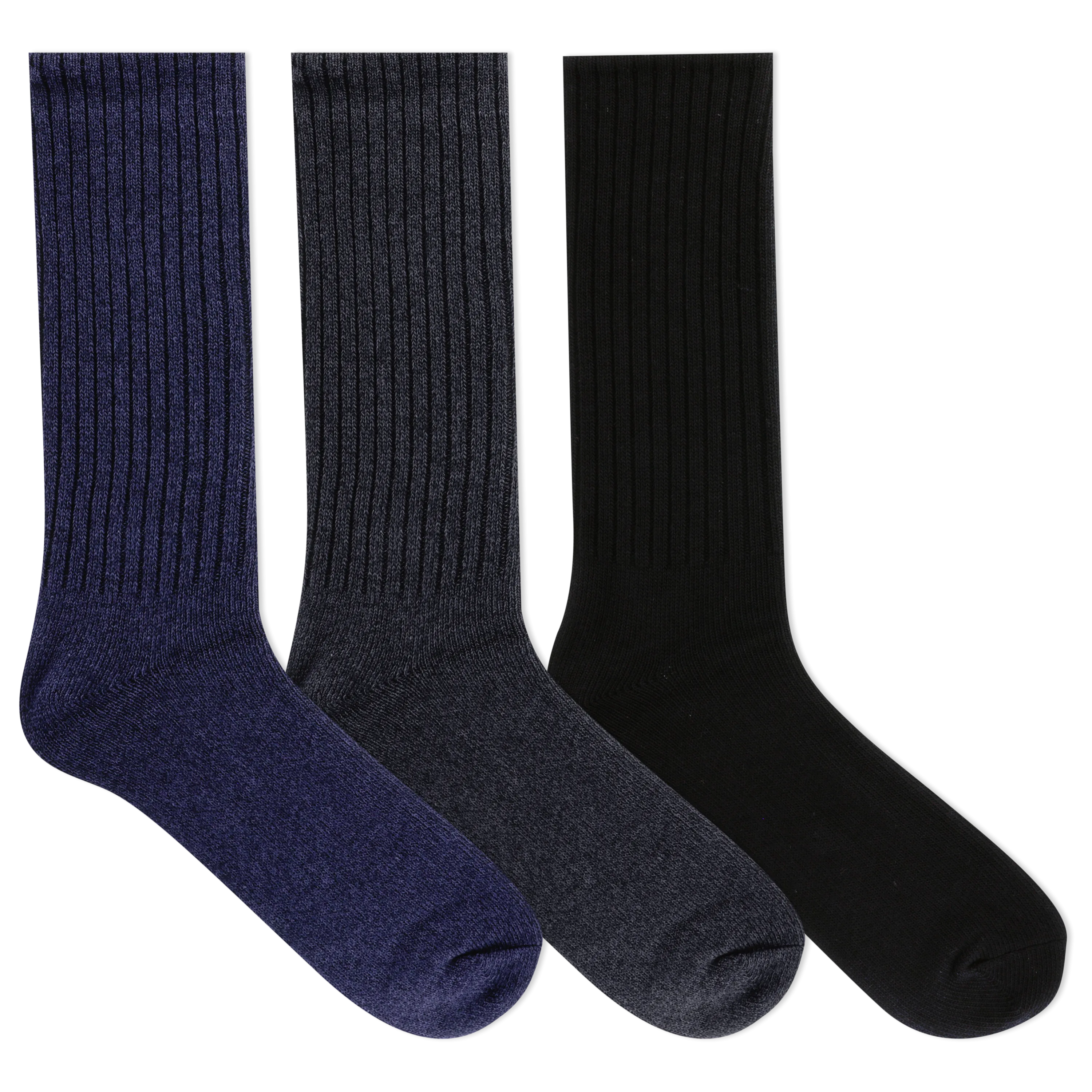 Chaps Men's Classics Solid True Rib Crew Socks 3 Pair