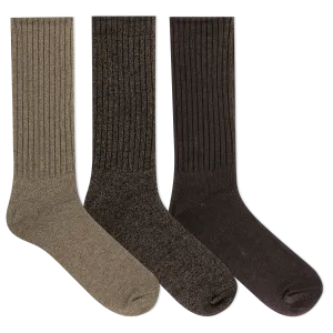Chaps Men's Classics Solid True Rib Crew Socks 3 Pair