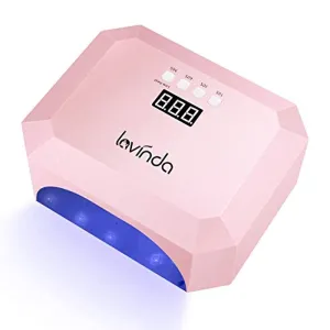 Cordless UV/LED Nail Lamp, Lavinda Professional 56W Wireless Rechargeable Nail Light with 4 Timer Setting and Smart Sensor, Large Space LED Nail Curing Dryer for Acrylic and Gel polish (Pink)…