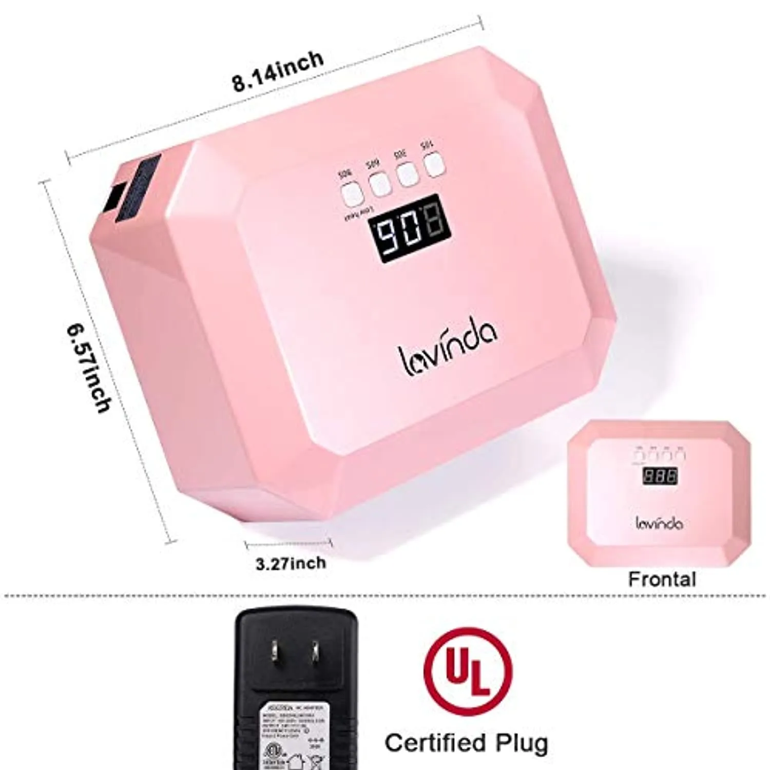 Cordless UV/LED Nail Lamp, Lavinda Professional 56W Wireless Rechargeable Nail Light with 4 Timer Setting and Smart Sensor, Large Space LED Nail Curing Dryer for Acrylic and Gel polish (Pink)…
