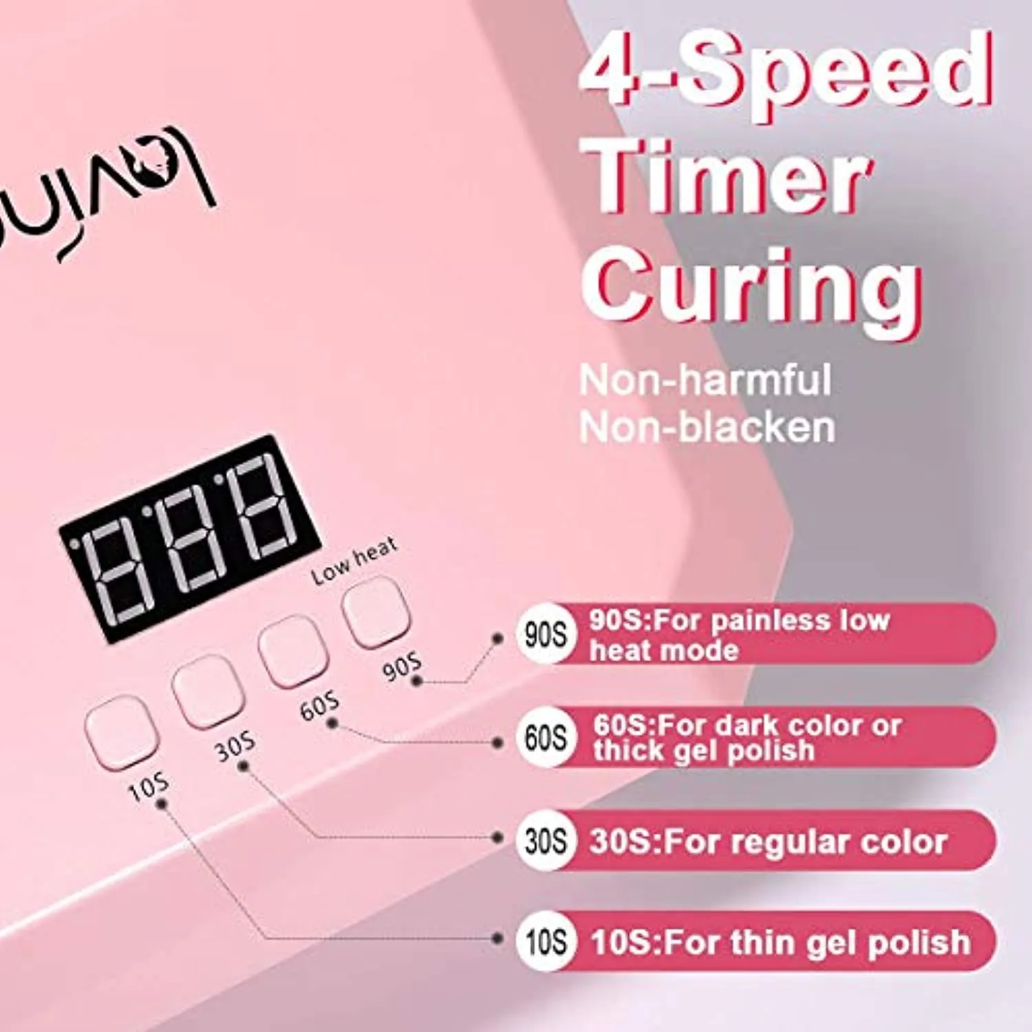 Cordless UV/LED Nail Lamp, Lavinda Professional 56W Wireless Rechargeable Nail Light with 4 Timer Setting and Smart Sensor, Large Space LED Nail Curing Dryer for Acrylic and Gel polish (Pink)…