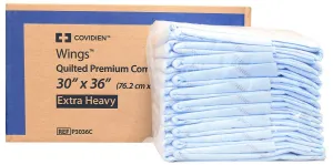 Covidien P3036C Wings Quilted Extra Heavy Absorbency Premium Underpads 30" x 36" - Case of 40