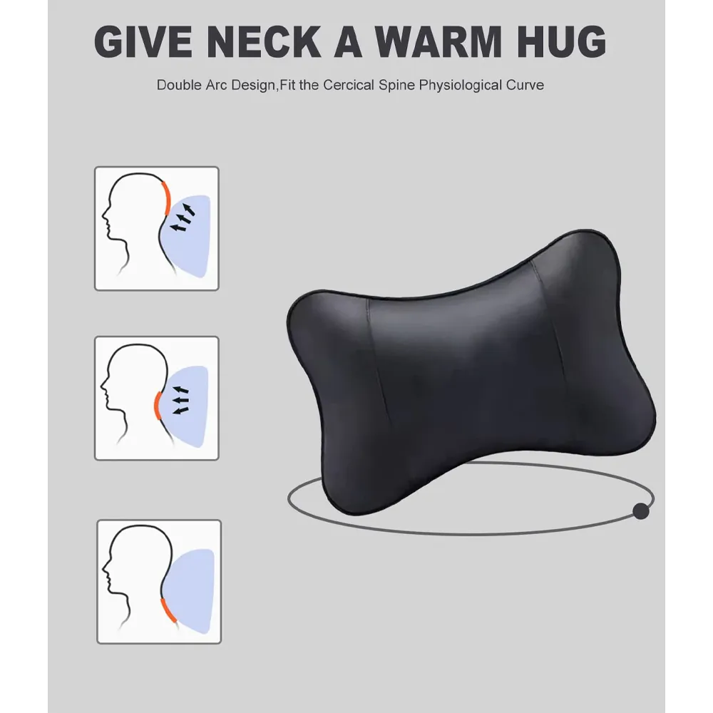 Custom Text For For Thickened Foam Car Neck Pillow, Compatible with All Cars, Soft Leather Headrest (2 Pieces) for Driving Home Office LR13990