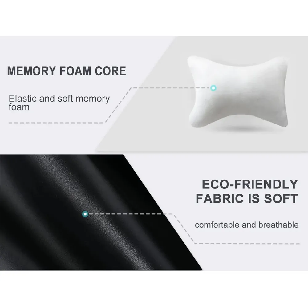 Custom Text For For Thickened Foam Car Neck Pillow, Compatible with All Cars, Soft Leather Headrest (2 Pieces) for Driving Home Office SA13990