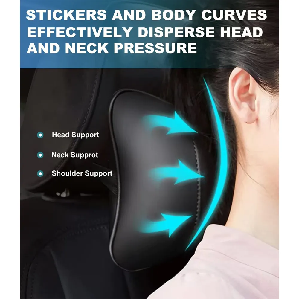 Custom Text For For Thickened Foam Car Neck Pillow, Compatible with All Cars, Soft Leather Headrest (2 Pieces) for Driving Home Office SA13990