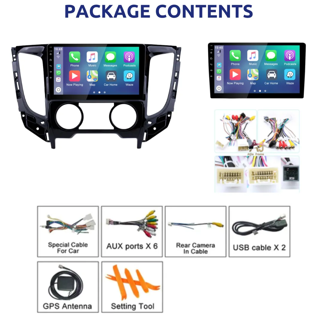 Daiko Car Stereo Carplay Android Auto For Mitsubishi Triton 2015-2020 Manual AC