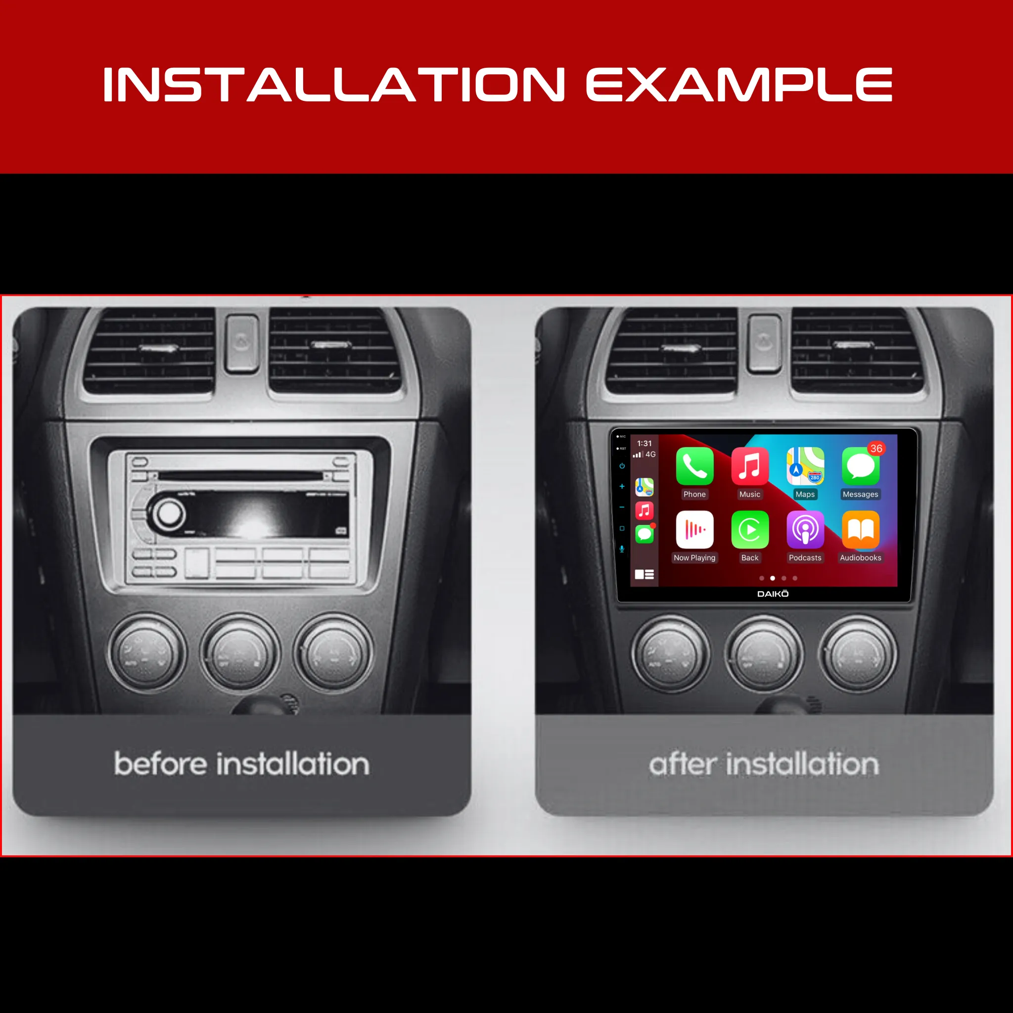 Daiko Car Stereo Carplay Android Auto For Subaru Impreza 2003-2006 9Inch
