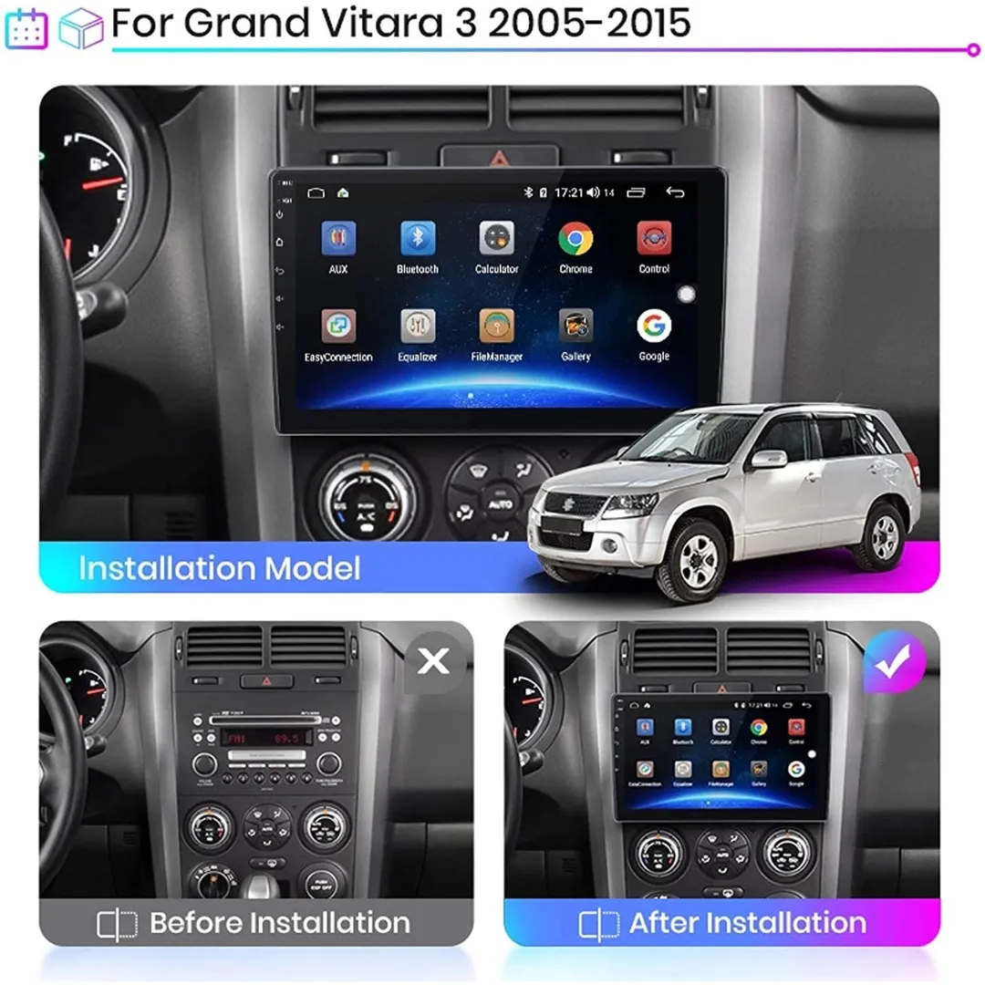 Daiko Car Stereo Wireless Carplay Android Auto For Suzuki Grand Vitara 2005-2015