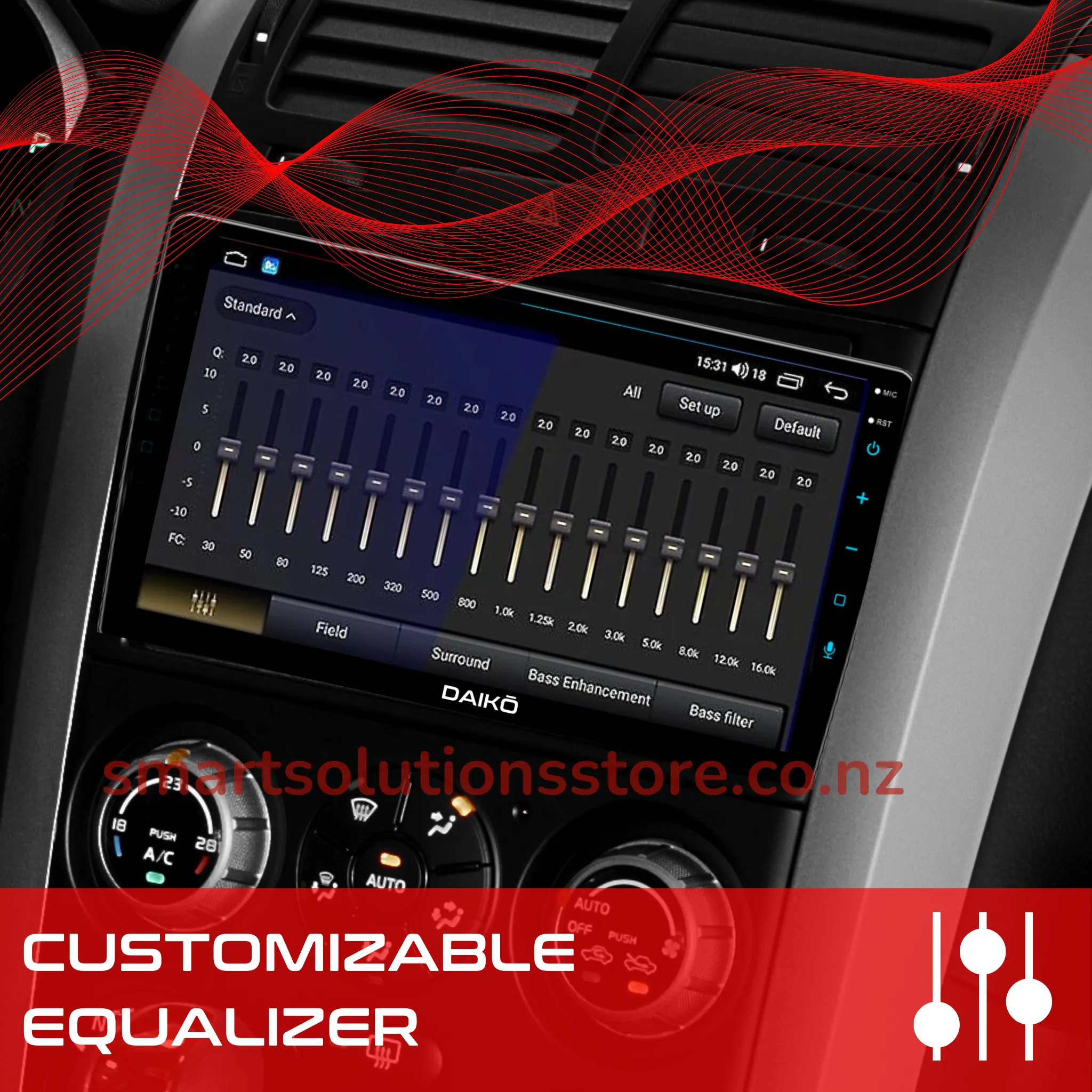 Daiko Car Stereo Wireless Carplay Android Auto For Toyota Prius 2009-2015 Buttons And Knobs