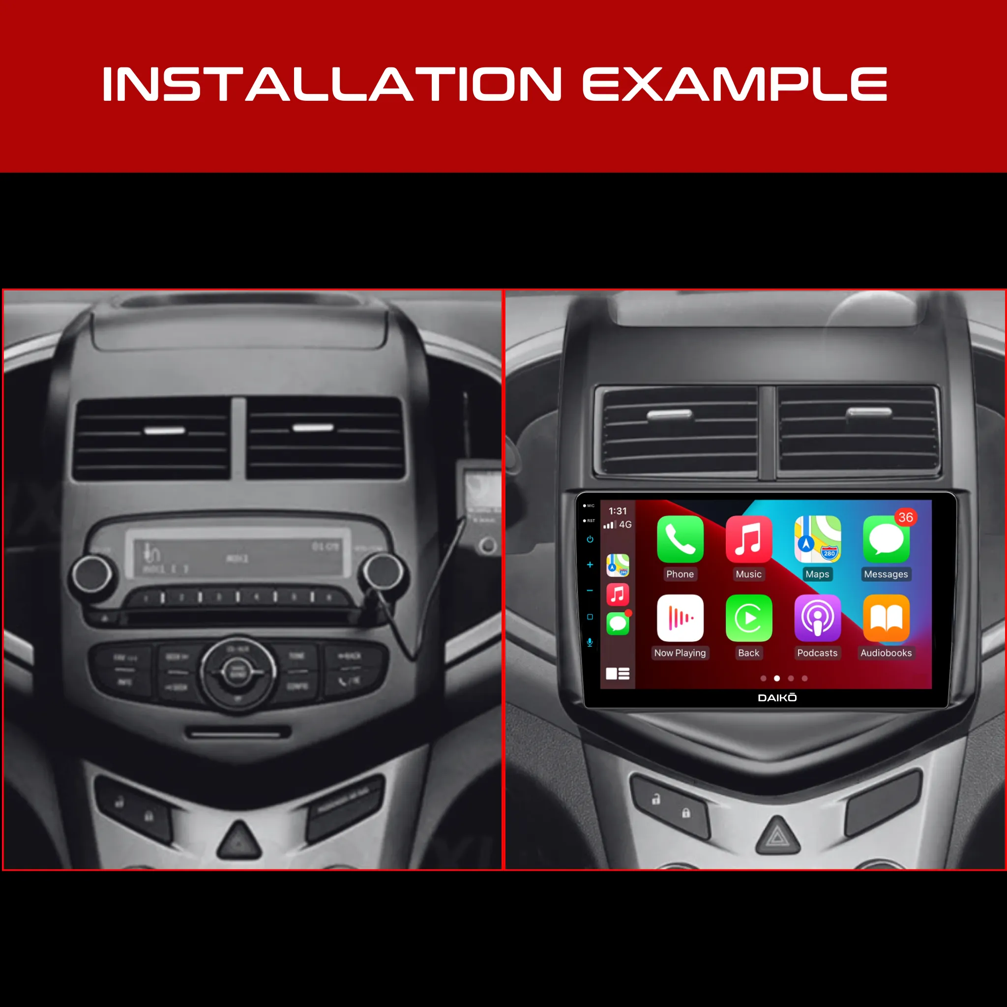 Daiko Multimedia Unit Wireless Carplay Android Auto For Holden Barina 2011-2016
