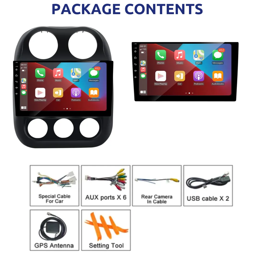 Daiko Multimedia Unit Wireless Carplay Android Auto For Jeep Compass 2010-2016